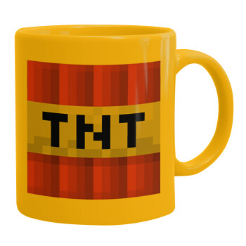 Minecraft TNT, Ceramic coffee mug yellow, 330ml (1pcs)