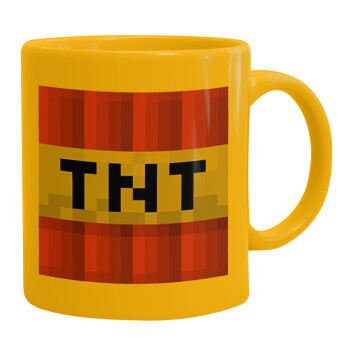 Minecraft TNT, Ceramic coffee mug yellow, 330ml