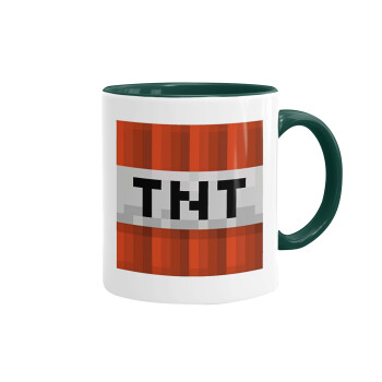 Minecraft TNT, Κούπα χρωματιστή πράσινη, κεραμική, 330ml