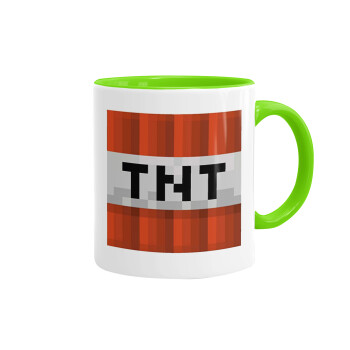 Minecraft TNT, Mug colored light green, ceramic, 330ml