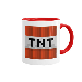 Minecraft TNT, Κούπα χρωματιστή κόκκινη, κεραμική, 330ml