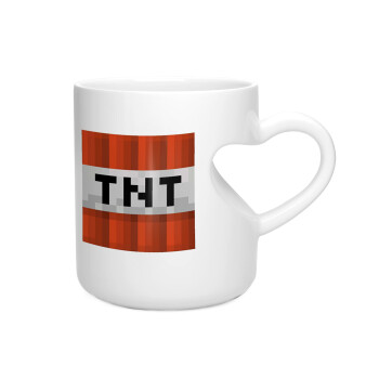 Minecraft TNT, Κούπα καρδιά λευκή, κεραμική, 330ml