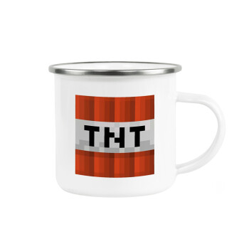 Minecraft TNT, Metallic enamel cup white 360ml