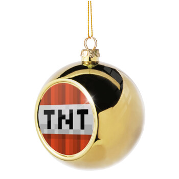 Minecraft TNT, Χριστουγεννιάτικη μπάλα δένδρου Χρυσή 8cm