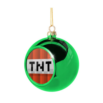 Minecraft TNT, Green Christmas tree ornament ball 8cm