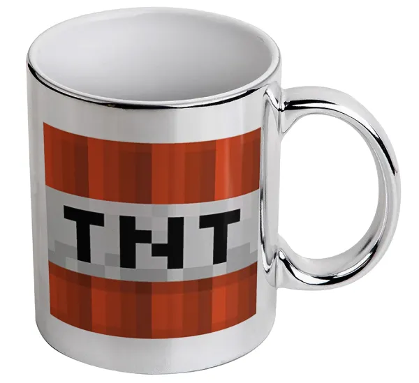 Minecraft TNT — Mug ceramic, silver mirror, 330ml