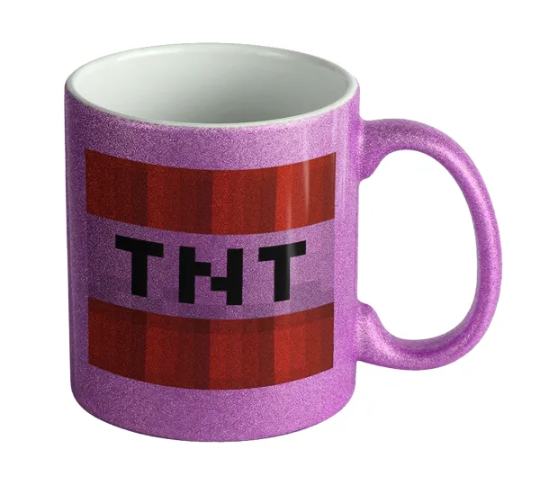 Minecraft TNT — Κούπα Μωβ Glitter που γυαλίζει, κεραμική, 330ml