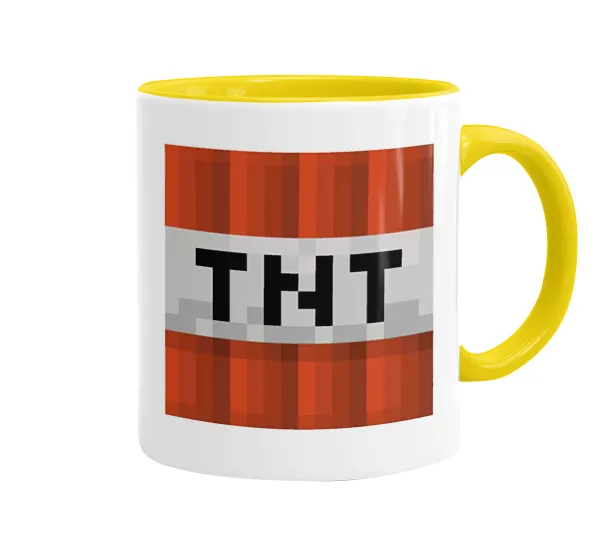 Minecraft TNT — Mug colored yellow, ceramic, 330ml