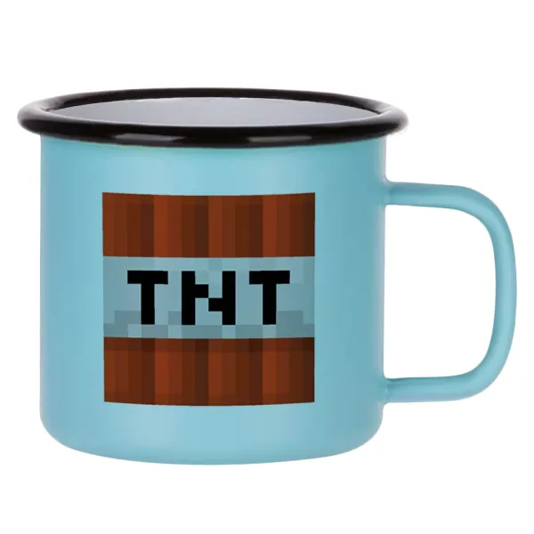 Minecraft TNT — Κούπα Μεταλλική εμαγιέ ΜΑΤ σιέλ 360ml