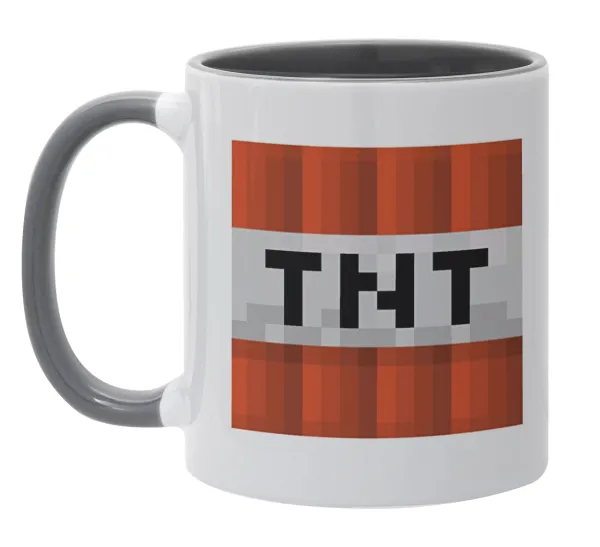 Minecraft TNT — Κούπα χρωματιστή γκρι, κεραμική, 330ml