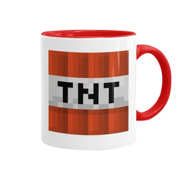 Minecraft TNT, Κούπα χρωματιστή κόκκινη, κεραμική, 330ml