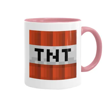 Minecraft TNT, Κούπα χρωματιστή ροζ, κεραμική, 330ml