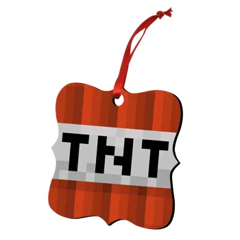 Minecraft TNT, Christmas ornament polygon wooden 7.5cm