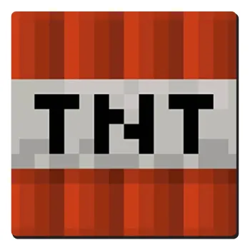 Minecraft TNT, Τετράγωνο μαγνητάκι ξύλινο 6x6cm