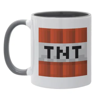 Minecraft TNT, Κούπα χρωματιστή γκρι, κεραμική, 330ml