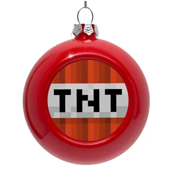 Minecraft TNT, Red Christmas tree ornament bauble 8cm