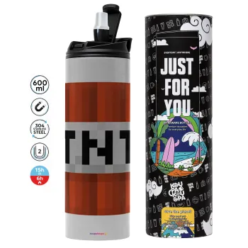 Minecraft TNT, Tumbler stainless steel GREY 600ml