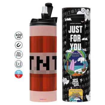 Minecraft TNT, Tumbler stainless steel PINK 600ml