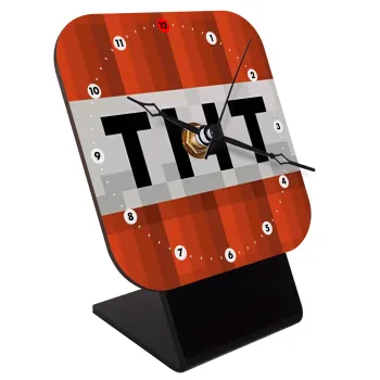 Minecraft TNT, Quartz Wooden table clock with hands (10cm)