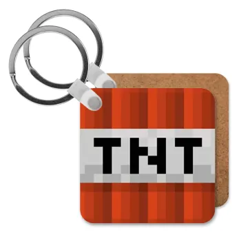 Minecraft TNT, Μπρελόκ Ξύλινο τετράγωνο MDF