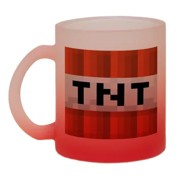 Minecraft TNT, Κούπα γυάλινη δίχρωμη με βάση το κόκκινο ματ, 330ml