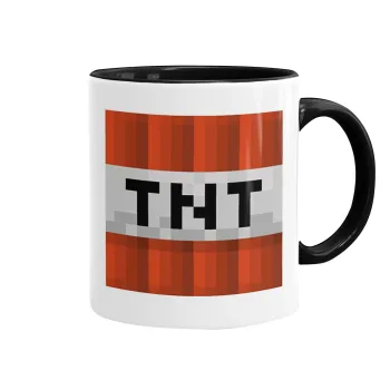 Minecraft TNT, Κούπα χρωματιστή μαύρη, κεραμική, 330ml