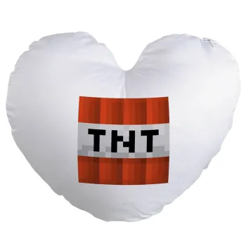 Minecraft TNT, Μαξιλάρι καναπέ καρδιά 40x40cm περιέχεται το  γέμισμα