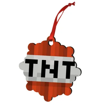 Minecraft TNT, Christmas ornament snowflake wooden 7.5cm