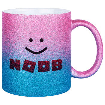 NOOB, Κούπα Χρυσή/Μπλε Glitter, κεραμική, 330ml