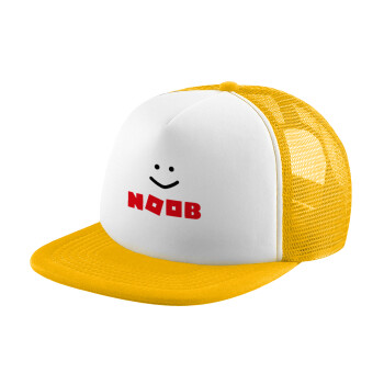 NOOB, Καπέλο Ενηλίκων Soft Trucker με Δίχτυ Κίτρινο/White (POLYESTER, ΕΝΗΛΙΚΩΝ, UNISEX, ONE SIZE)