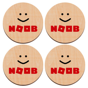 NOOB, ΣΕΤ x4 Σουβέρ ξύλινα στρογγυλά plywood (9cm)
