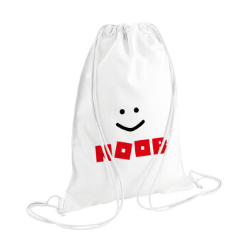 NOOB, Τσάντα πλάτης πουγκί GYMBAG λευκή (28x40cm)
