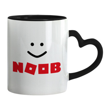 NOOB, Mug heart black handle, ceramic, 330ml