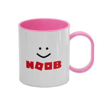 NOOB, Κούπα (πλαστική) (BPA-FREE) Polymer Ροζ για παιδιά, 330ml
