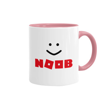 NOOB, Κούπα χρωματιστή ροζ, κεραμική, 330ml