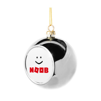 NOOB, Χριστουγεννιάτικη μπάλα δένδρου Ασημένια 8cm