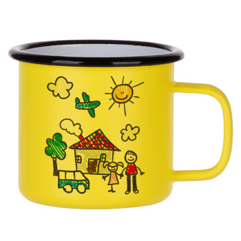 Children's drawing, Metallic enamel MATT Yellow cup 360ml