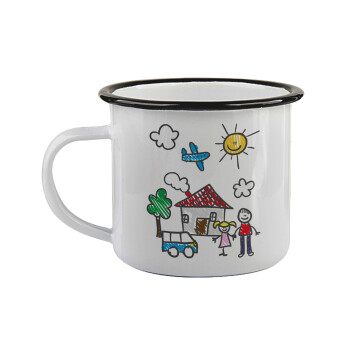 Παιδική ζωγραφιά, Κούπα εμαγιέ με μαύρο χείλος 360ml