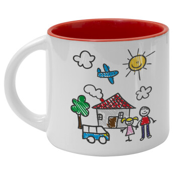 Children's drawing, Κούπα κεραμική 400ml Λευκή/Κόκκινη
