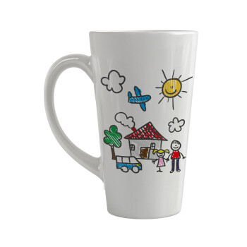 Children's drawing, Κούπα κωνική Latte Μεγάλη, κεραμική, 450ml