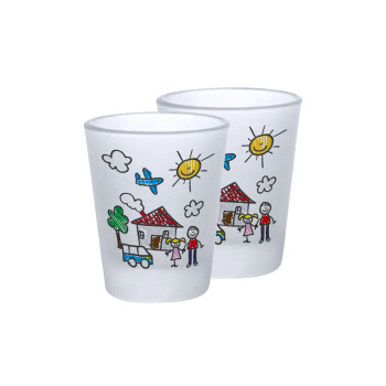 Children's drawing, Σφηνοπότηρα γυάλινα 45ml του πάγου (2 τεμάχια)