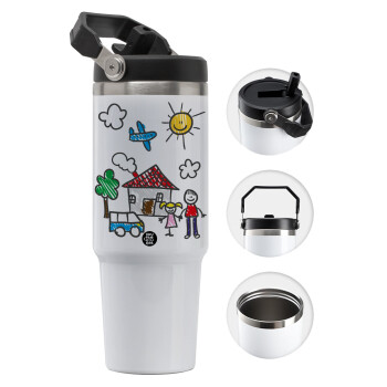 Children's drawing, 30oz stainless Steel Tumbler with Handle