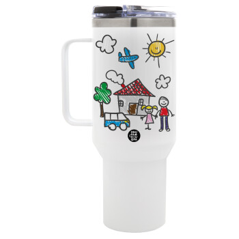 Children's drawing, Mega Stainless steel Tumbler with lid, double wall 1,2L
