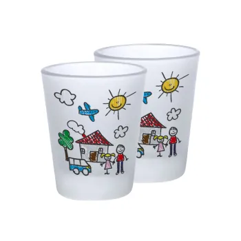 Παιδική ζωγραφιά, Σφηνοπότηρα γυάλινα 45ml του πάγου (2 τεμάχια)