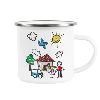 Παιδική ζωγραφιά, Κούπα Μεταλλική εμαγιέ λευκη 360ml