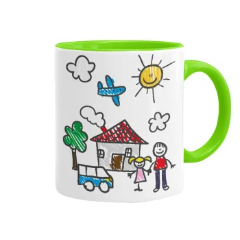 Παιδική ζωγραφιά, Κούπα χρωματιστή βεραμάν, κεραμική, 330ml