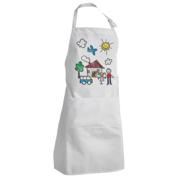 Παιδική ζωγραφιά, Ποδιά Σεφ Ολόσωμη Ενήλικων (με ρυθμιστικά και 2 τσέπες)