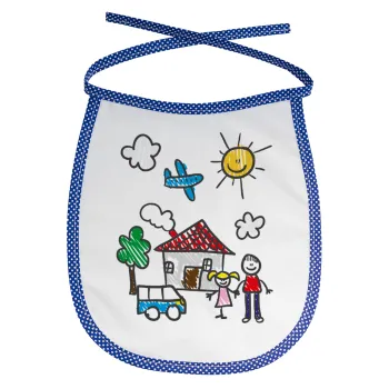 Children's drawing, Σαλιάρα μωρού αλέκιαστη με κορδόνι Μπλε