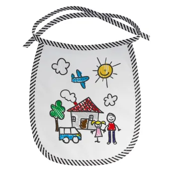 Παιδική ζωγραφιά, Σαλιάρα μωρού αλέκιαστη με κορδόνι Μαύρη