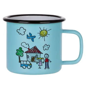 Children's drawing, Κούπα Μεταλλική εμαγιέ ΜΑΤ σιέλ 360ml